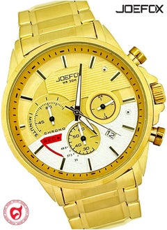 JoeFox Stainless Steel Chronograph Wrist Watch Quartz Movement 3 ATM Waterproof Multifunctional with Date Design Sporty Casual Business Dress Watch for Men  - Image 1