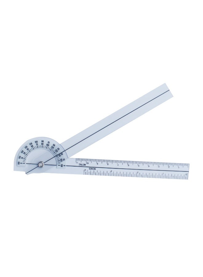 180 Degree Goniometer Transparent Protractor Plastic Angle Ruler - Image 1