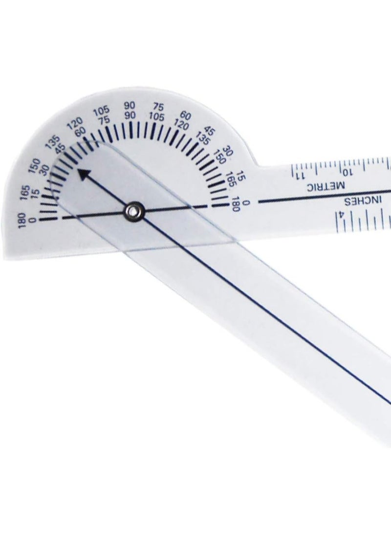180 Degree Goniometer Transparent Protractor Plastic Angle Ruler - Image 2