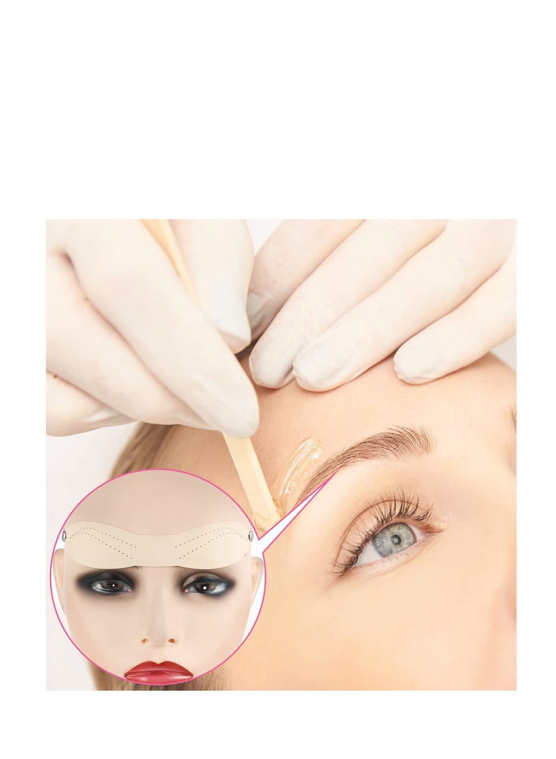 Excefore 20 Pieces Head-worn Silicone Eyebrow  Practice, Micro-blading Silicone Eyebrow  Practice Headband for Beginners  Eyebrow Practising Design (Black, Dotted Line) - Image 4