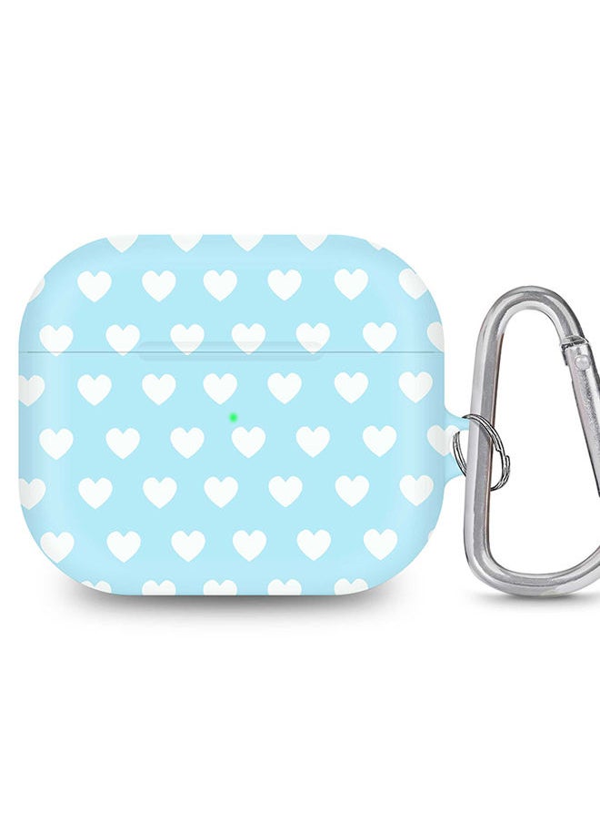 Stylizedd StylePods Case for Airpods 3rd Gen Case With Anti-Lost Keychain - Baby Blue Hearts  - Image 1