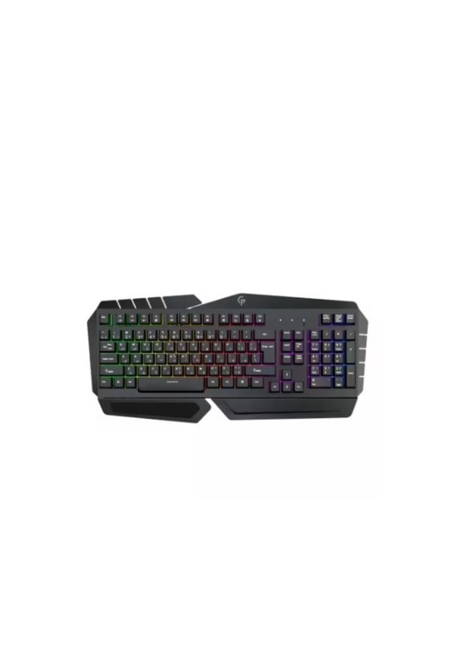 Gaming Metal Frame Gaming Keyboard Slim Full-Sized Keyboard Rainbow Lighting 