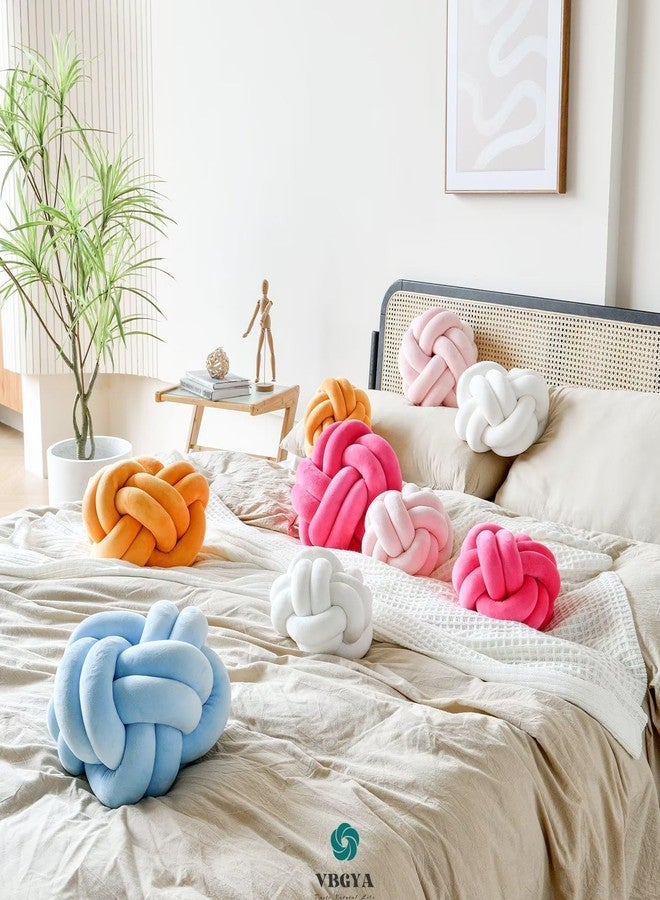 VBGYA Knot Pillow Ball, Soft Home Decorative Throw Pillows Cushion, Round Changeability Knotted Pillows, Modern Home Handmade Cushions for Bedroom, Sofa, Couch (8 Inch, Light Blue) - Image 4