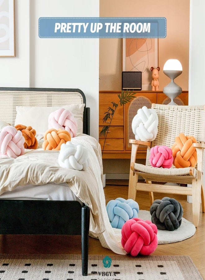 VBGYA Knot Pillow Ball, Soft Home Decorative Throw Pillows Cushion, Round Changeability Knotted Pillows, Modern Home Handmade Cushions for Bedroom, Sofa, Couch (8 Inch, Light Blue) - Image 5