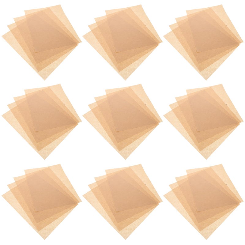 Unbleached Natural Kraft Parchment Paper Sheets 20x25cm 100 Pack Grease Proof for Air Fryer Baking Sandwich Wrapping - Image 2
