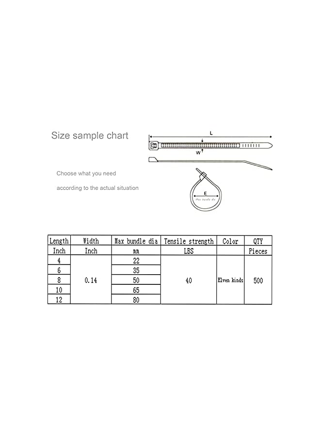 PROMASS promass Nylon Cable Zip Ties Self Locking Wire Ties MIN 40 Lbs Strength 8 Inch 500 Pack Green  - Image 3