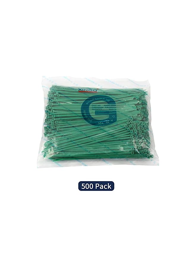 PROMASS promass Nylon Cable Zip Ties Self Locking Wire Ties MIN 40 Lbs Strength 8 Inch 500 Pack Green  - Image 2