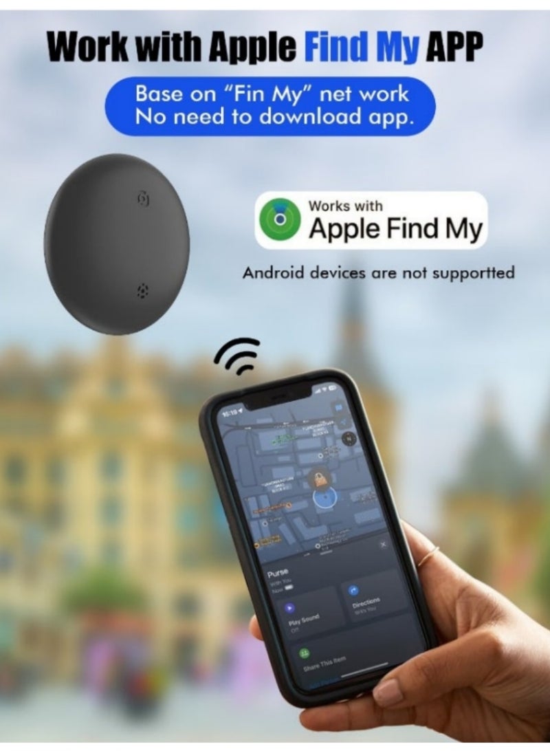 XiaoGiqi Smart Tracker Item Finder for Apple Find My (iOS Only), Super MINI Size Key Finder Item Locator for Luggage,Wallet,Bicycle and More, IPX6 Waterproof Works Like Apple Airtag(Black-1 Pack)  - Image 4