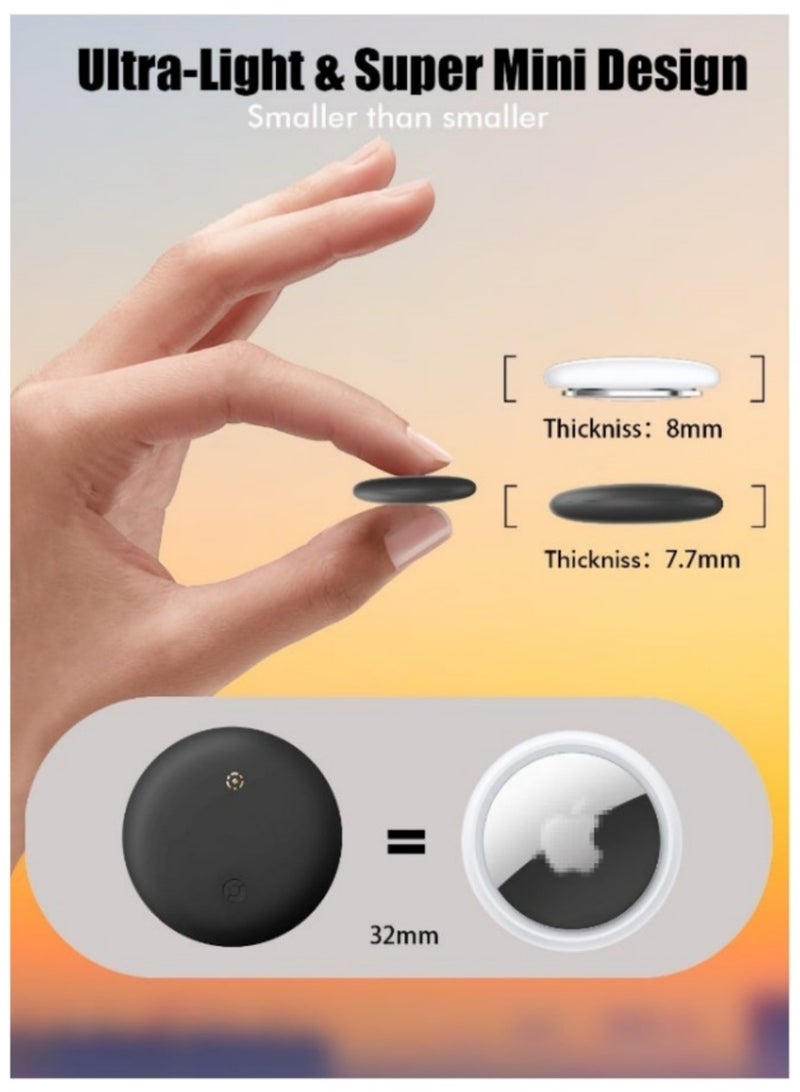 XiaoGiqi Smart Tracker Item Finder for Apple Find My (iOS Only), Super MINI Size Key Finder Item Locator for Luggage,Wallet,Bicycle and More, IPX6 Waterproof Works Like Apple Airtag(Black-1 Pack)  - Image 3
