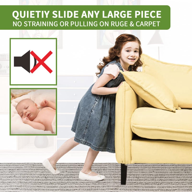 COVERCORNER Furniture Sliders for Carpet 8 PCS - 3 1/2 inch Furniture Moving Slider Chair Legs Floors Protectorsâ€“ Move Your Furniture Easy & Safely(for Carpet) - Image 5