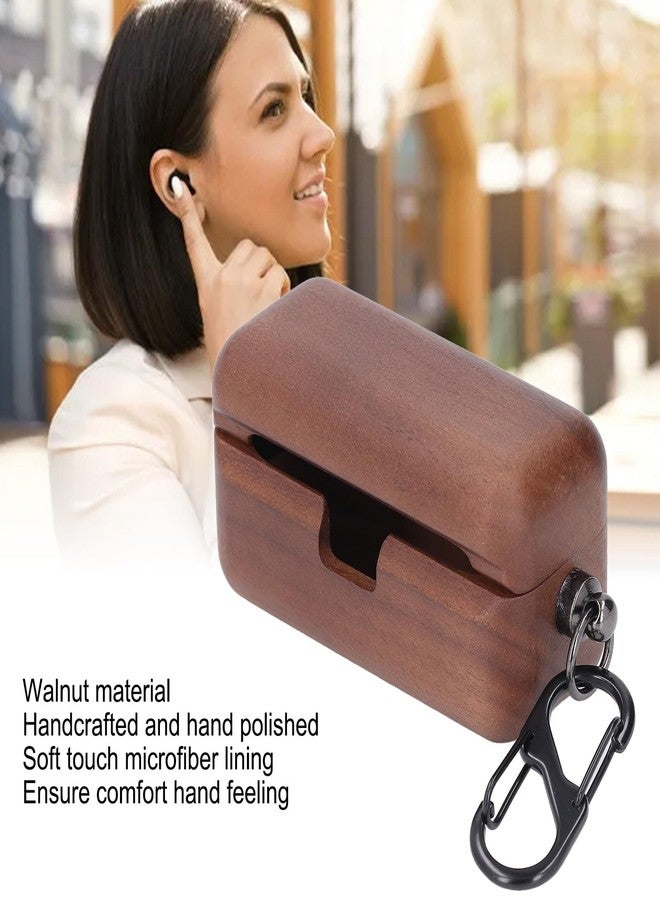 Sanpyl Walnut Wooden Case for AZ80 Earphones, Support Cordless Charging, Wood Protector Charging Case for Earbuds, Fine Polished Wood Protector with Soft Microfiber Lining - Image 2
