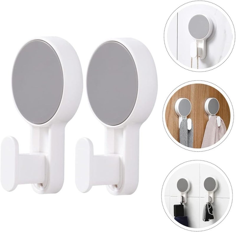 2Pcs Adhesive Wall Hooks for Bathroom Kitchen Towel Coat Hangers No Drilling Required - Image 2