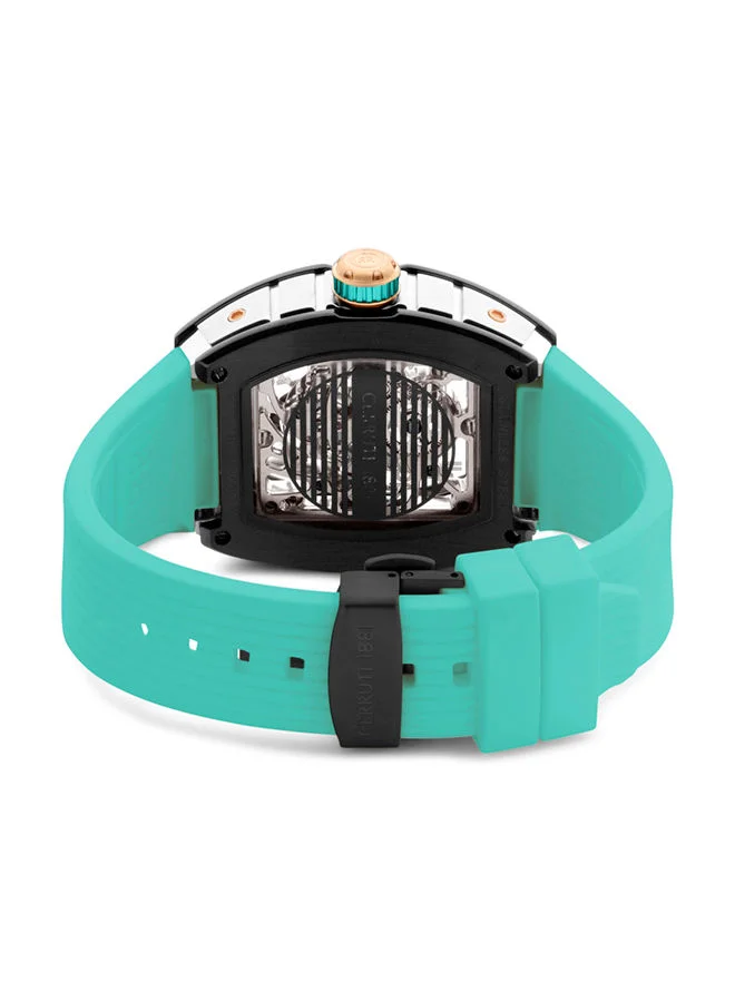 CERRUTI 1881 Ovaro 48mm Men's Automatic Watch with Turquoise Silicone  Strap
