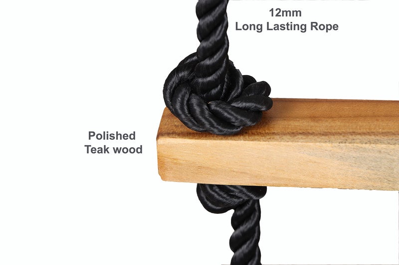 Mihad Square Ladder for Kids - Durable 4-Side Ladder Made of Natural Wood and Soft Resham Rope - Image 4