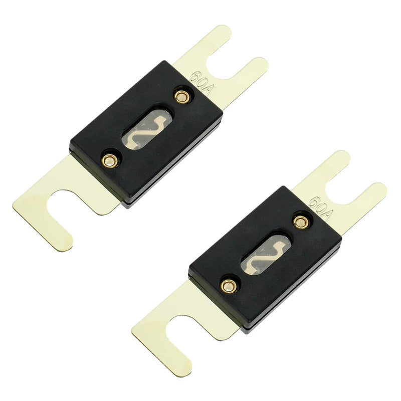 BOJACK 0/2/4 Gauge ANL Fuse Holder and Fuses for 0-8 Gauge AWG Fuse Block/Box - 60A (Pack of 2) - Image 2