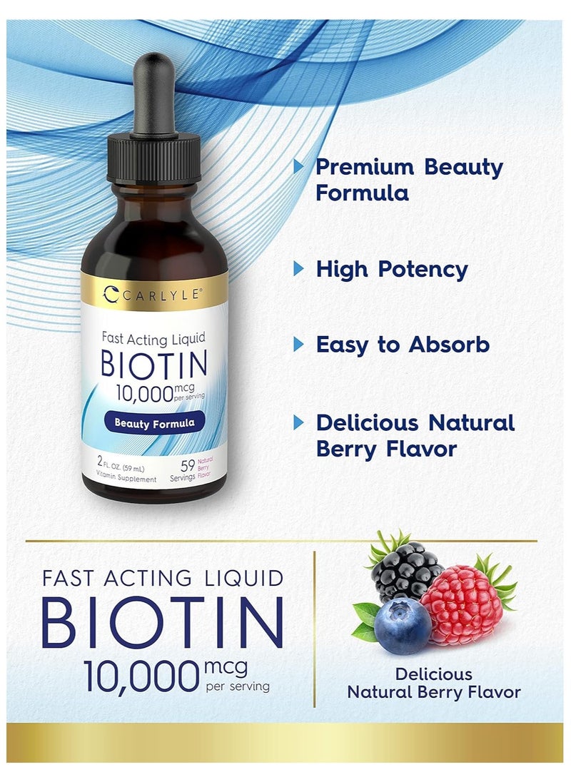 CARLYLE - Fast Acting Liquid Biotin 10000mcg, 2oz - 59mL - Image 1