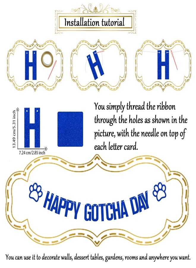 WFKLDF Happy Gotcha Day Banner, Dog Birthday Decorations, Pet Adoption Day Party Decor, Dog Cat Gotcha Party Decor Supplies - Image 2