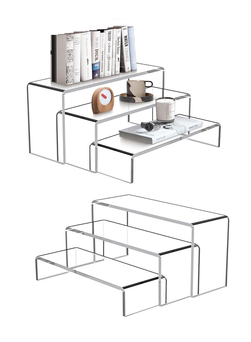 6 pcs Clear Acrylic Showcase Display Risers Dessert and Cupcake Stand Risers for party event shoe Riser Display Organizer Cosmetics Display Riser - Image 1