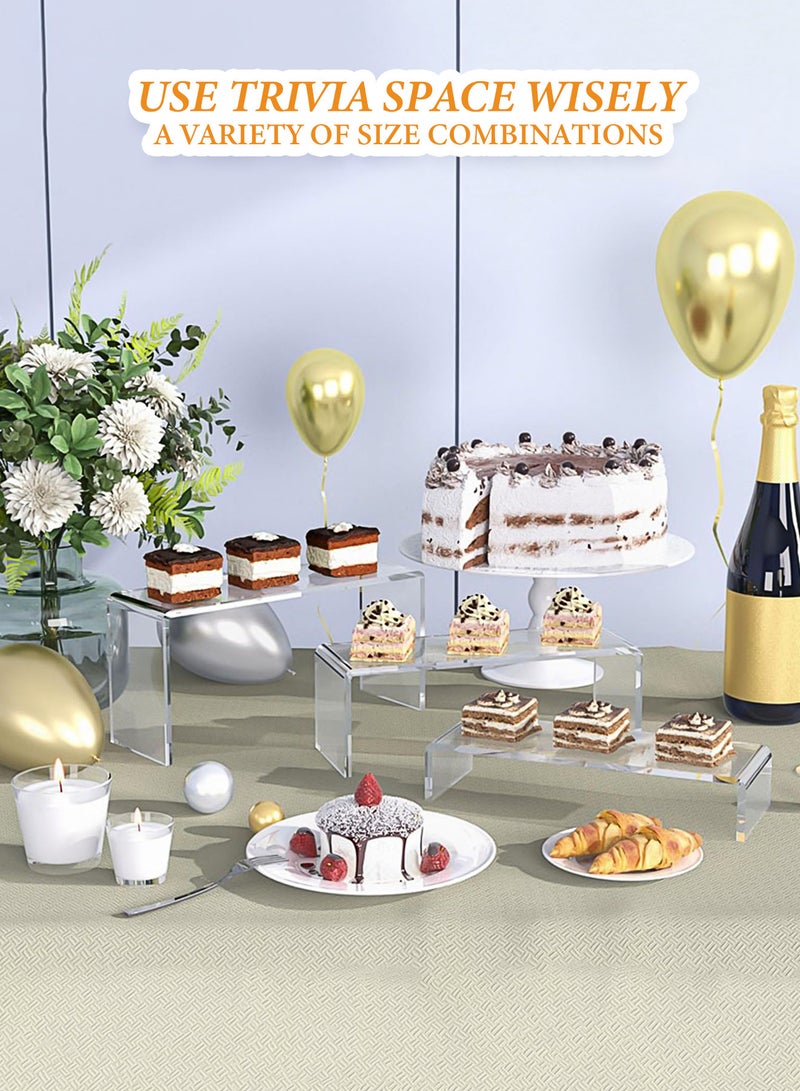 6 pcs Clear Acrylic Showcase Display Risers Dessert and Cupcake Stand Risers for party event shoe Riser Display Organizer Cosmetics Display Riser - Image 3