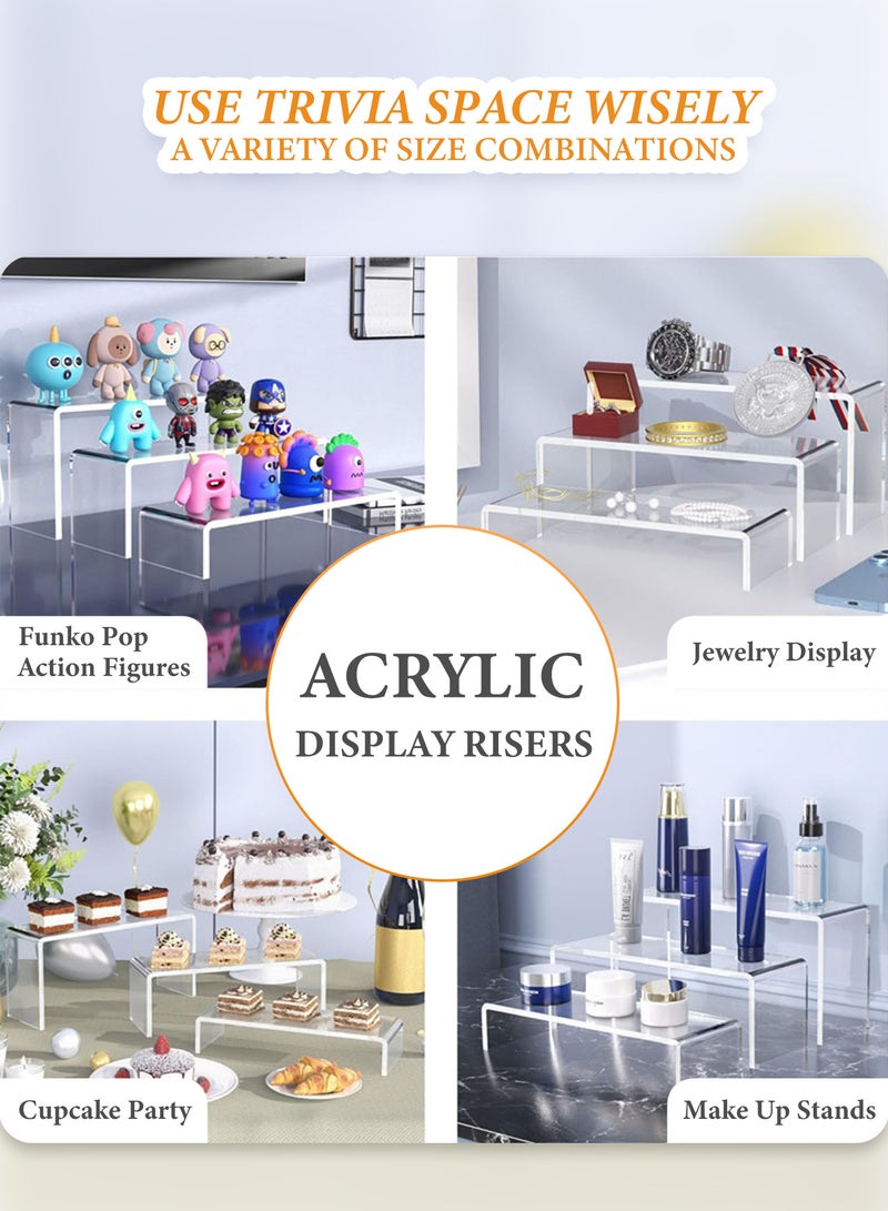 6 pcs Clear Acrylic Showcase Display Risers Dessert and Cupcake Stand Risers for party event shoe Riser Display Organizer Cosmetics Display Riser - Image 4