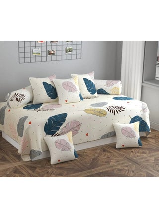 Castiqa Microfiber Fabric Abstract Design Diwan Set Ivory Cream Buds Large 1 Bedsheet 2 Bolster Covers 5 Cushion Covers 8 Pieces - pzsku/Z4D4CFE571EB4D0298AD4Z/45/1746561480/058630e2-e1c4-44de-ae7b-b546f44d3d40
