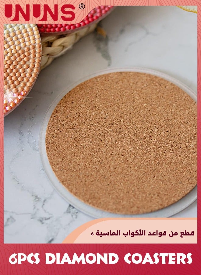 UNUNS 6 Pcs Diamond Painting Coasters With Holder,Abstract Landscape Diamond Art Coasters Diamond Small Painting Kits For Beginners,Adults,Kids Art Craft Supplies - Image 4