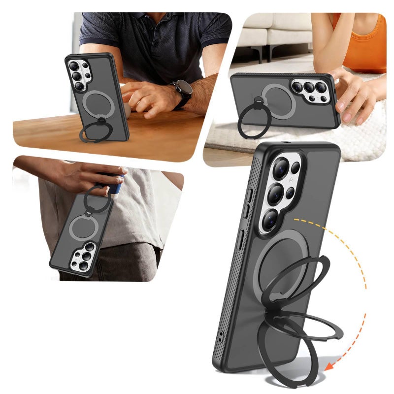 Shockproof iPhone 17 Pro Magnetic PC for iPhone 17 17 Air 17 Pro 17 Pro Max with 360° Rotating Kickstand and Shockproof and Anti Slip Grip - Image 3