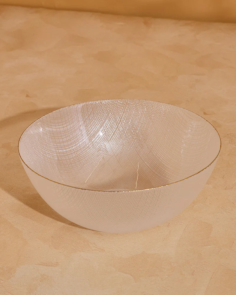 REDTAG Clear and Gold Glass Salad Bowl With Rim