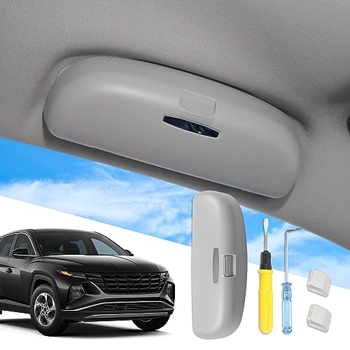 SXCY for 2022 2023 2024 Hyundai Tucson Santa Cruz Glasses Holder Box Custom Fit 2022 2023 2024 Tucson Santa Cruz Interior Accessories for Hyundai Sunglasses Case Holder Handle Replaced Storage (Gray) - Image 2