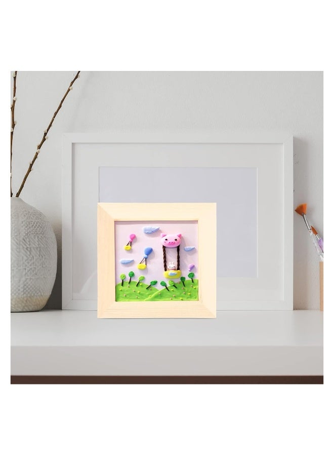 أطر صور خشبية، أطلق الإبداع مع 6 أطر صور خشبية غير مُنجزة بحجم 4.7x4.7 بوصة، مثالية للأطفال والبالغين. مثالية للفنون والحرف ومشاريع الرسم اليدوي. - Image 5