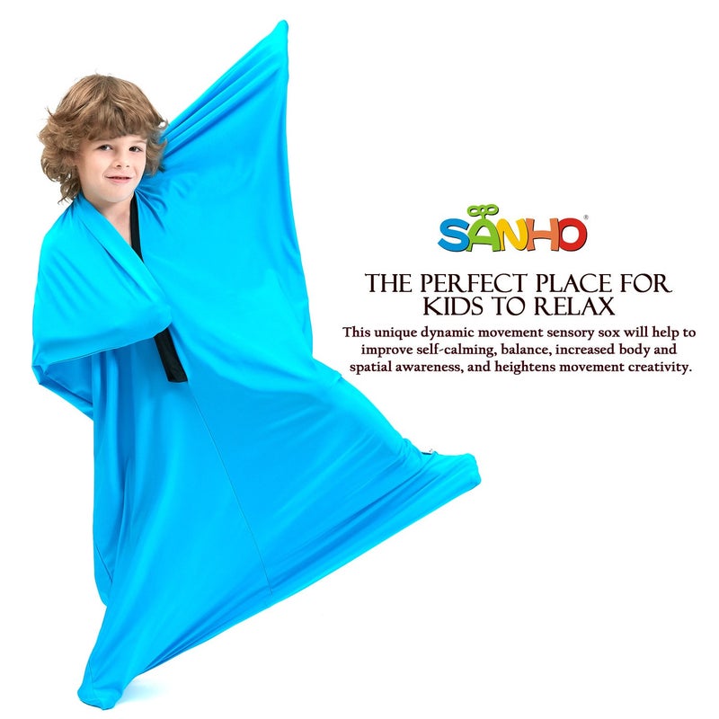 SANHO Sensory Sock Body Sock,X-Large,Perfect for Children with Sensory Processing Disorder,Updated Version,Bright Blue - Image 3
