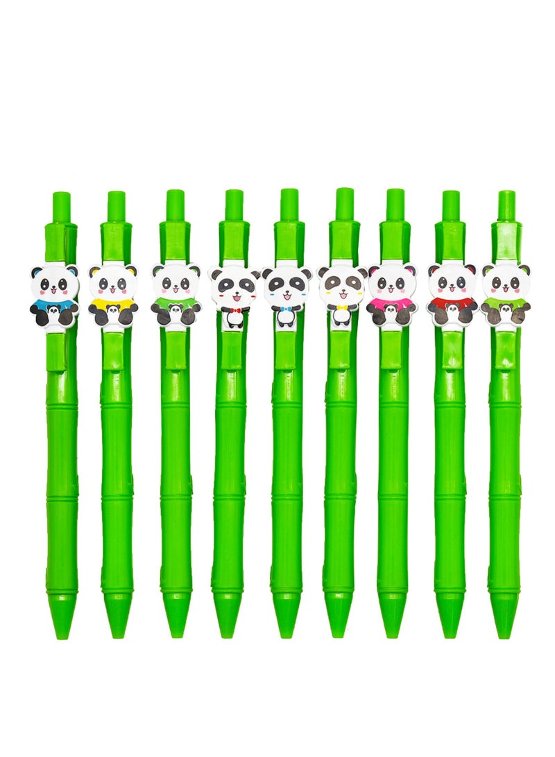 Excefore Gel Pens, Panda Pens Set 12, Cartoon Panda Green Bamboo Pens, Black Ink 0.5mmfor Students Classroom Prize School Supplies Stationery, Office School Supplies Home Writing - Image 1