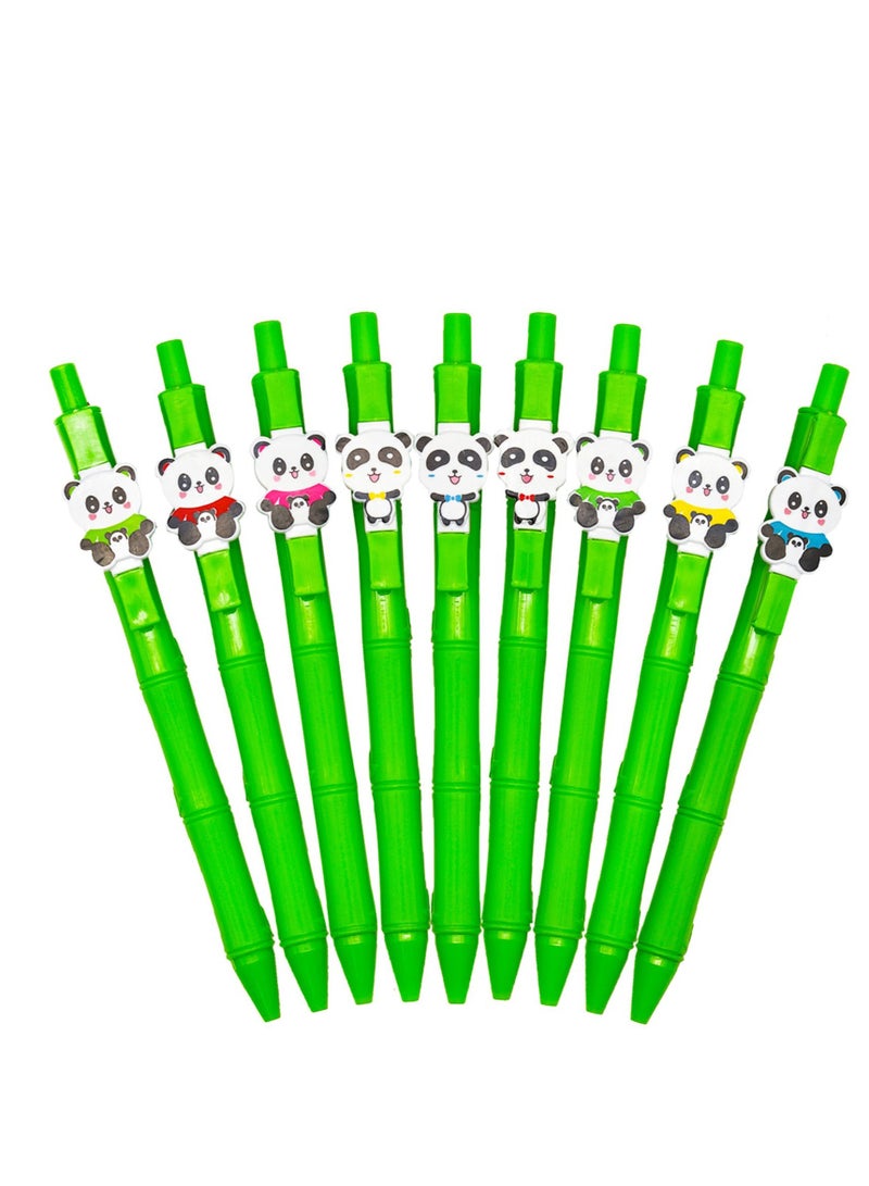 Excefore Gel Pens, Panda Pens Set 12, Cartoon Panda Green Bamboo Pens, Black Ink 0.5mmfor Students Classroom Prize School Supplies Stationery, Office School Supplies Home Writing - Image 4