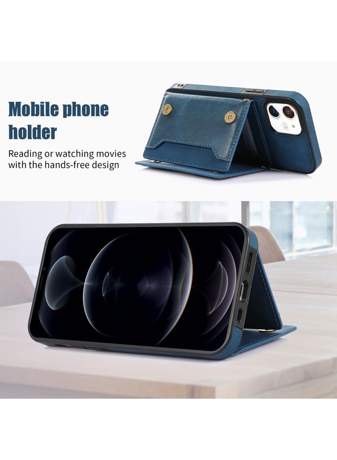 Zaboon Case For iPhone 12 Three-fold RFID Leather Phone Case with Lanyard - Image 3