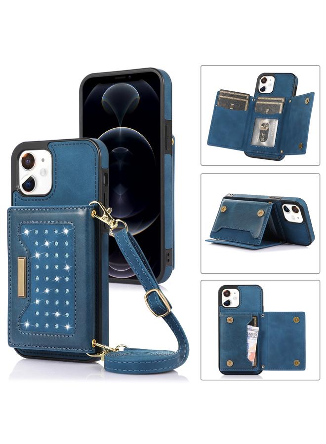 Zaboon Case For iPhone 12 Three-fold RFID Leather Phone Case with Lanyard - Image 1
