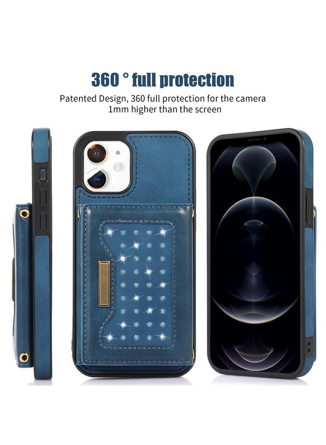 Zaboon Case For iPhone 12 Three-fold RFID Leather Phone Case with Lanyard - Image 2