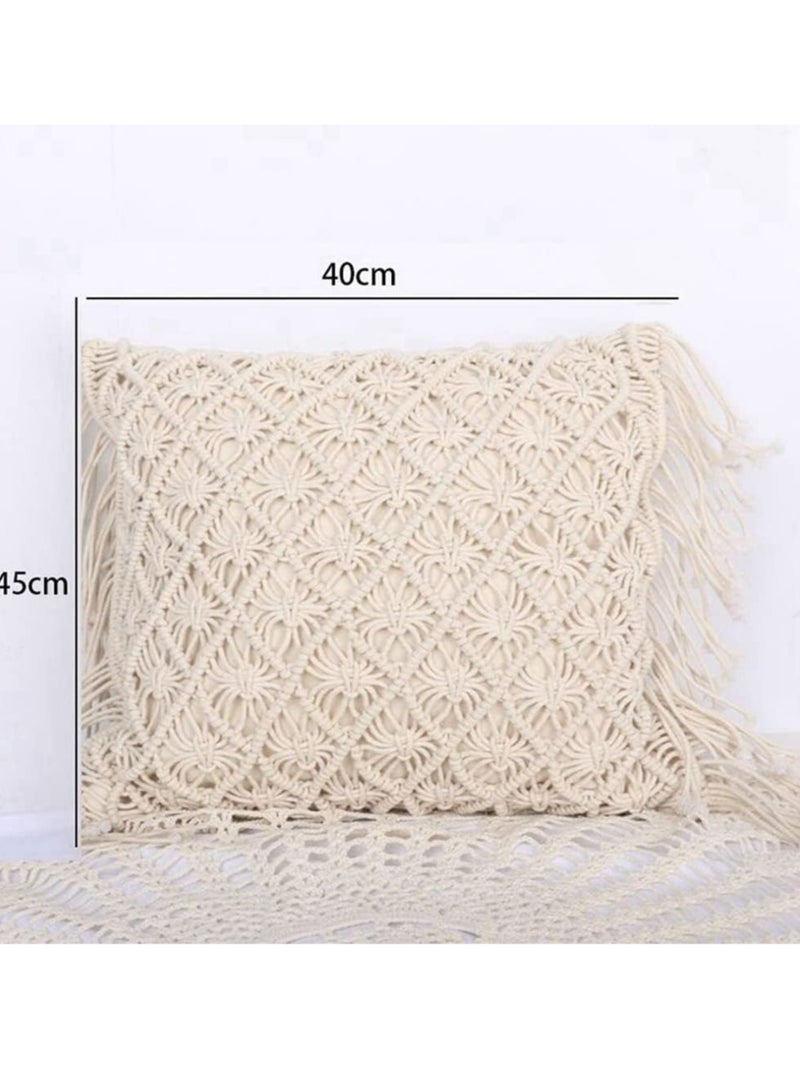 عام أغطية وسائد من القطن والكتان وخيوط الماكرامية المنسوجة يدويًا وأغطية وسائد على شكل هندسي وديكور منزلي - Image 4