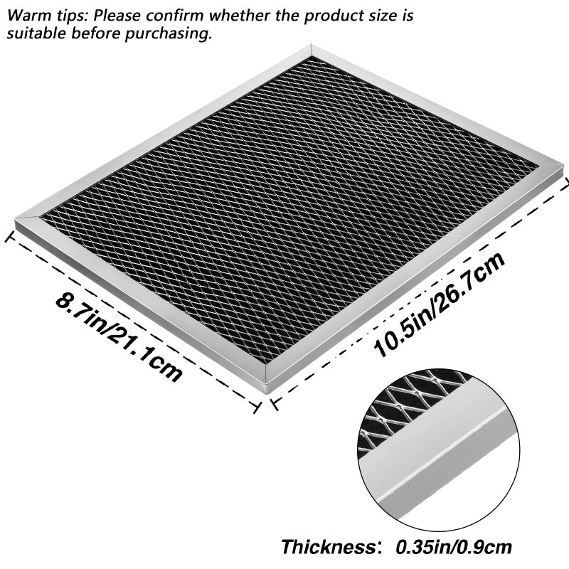 Jovitec 3 Pack Range Hood Filter 97007696 Aluminum Charcoal Combo Compatible With Broan/Kenmore/Maytag/Replace For 1172266 41F 5-3082 51113711 Size 8-3/4 X 10-1/2 X 3/8 Inch - Image 2