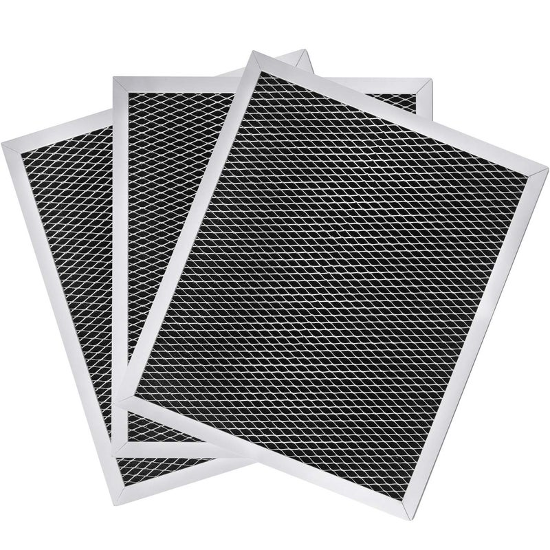 Jovitec 3 Pack Range Hood Filter 97007696 Aluminum Charcoal Combo Compatible With Broan/Kenmore/Maytag/Replace For 1172266 41F 5-3082 51113711 Size 8-3/4 X 10-1/2 X 3/8 Inch - Image 3