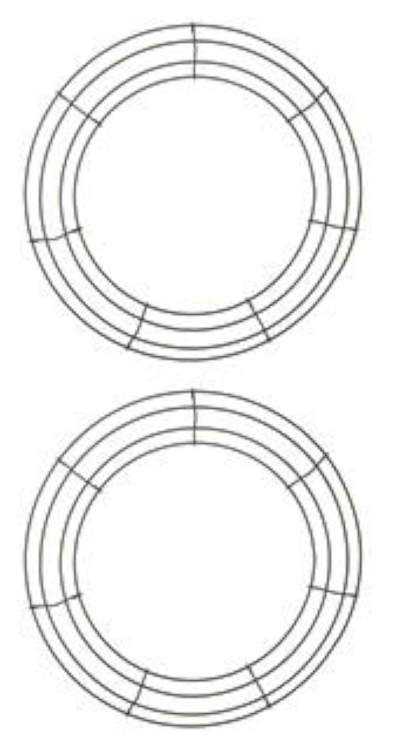 Royalty Essentials 14 Inch Metal Wire Wreath Green Christmas Round Wire Frame Form Hanger Green 14 Inch Pack of 2