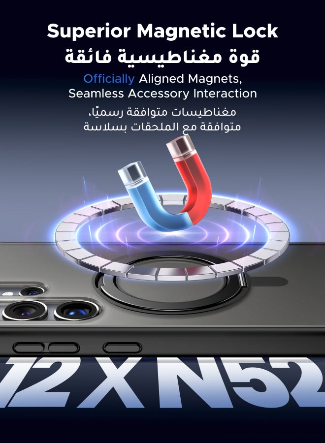 يو جرين جراب مغناطيسي دوار 360 درجة لهاتف سامسونج جالكسي S25 الترا【متوافق مع Magsafe】【مضاد للصدمات بدرجة عسكرية】كفر رفيع واقٍ لهاتف اس25 الترا مع حامل وحلقة، قابل للدوران 360 درجة - Image 2