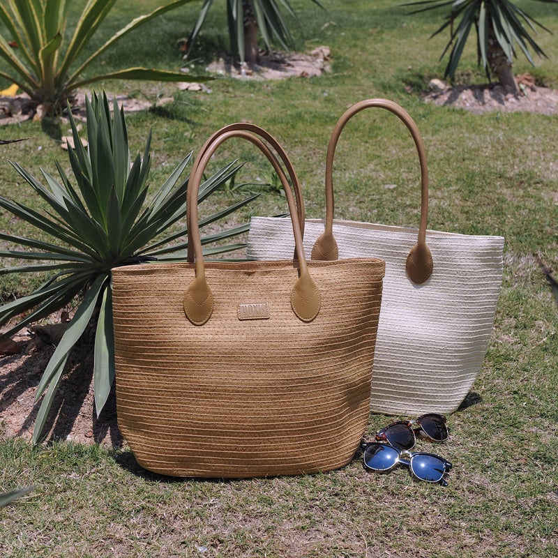 Hoxis Straw Rattan Women Tote Summer Beach Shoulder Handbag - Image 3