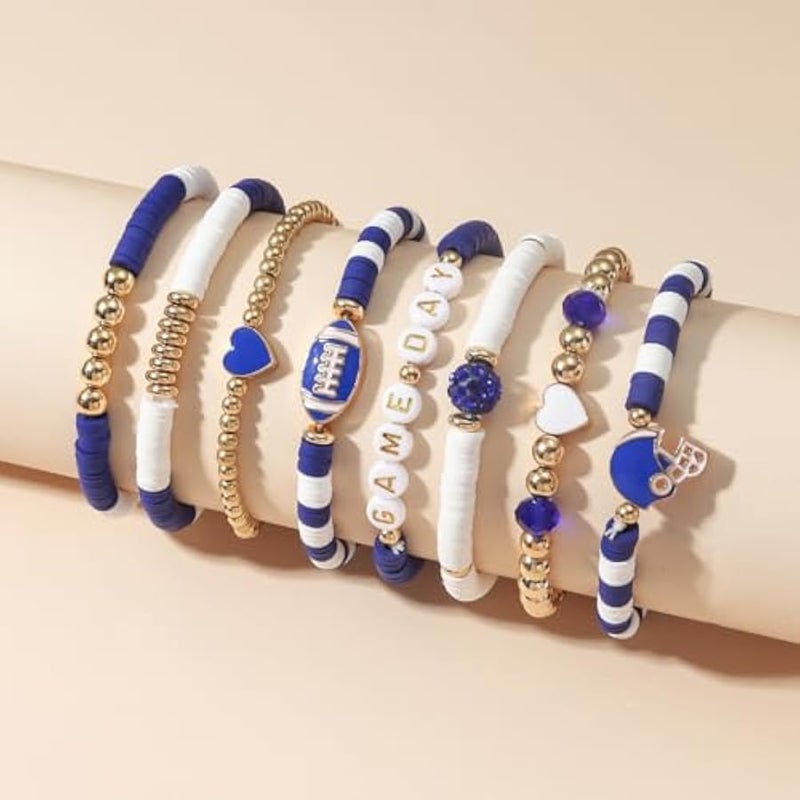 Game Day Football Charm Bracelet: Stackable Sports Jewelry for Moms & Dads - Perfect for Football Fans - Image 2