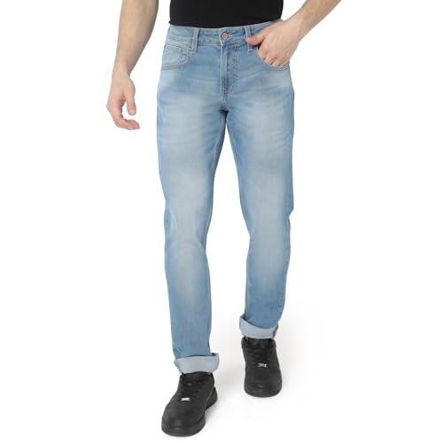 Spykar Men's Skinny Fit Low-Rise Casual Jeans Light Blue - Image 1