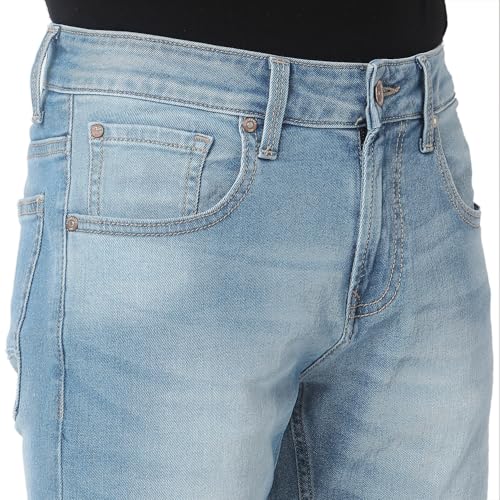 Spykar Men's Skinny Fit Low-Rise Casual Jeans Light Blue - Image 4