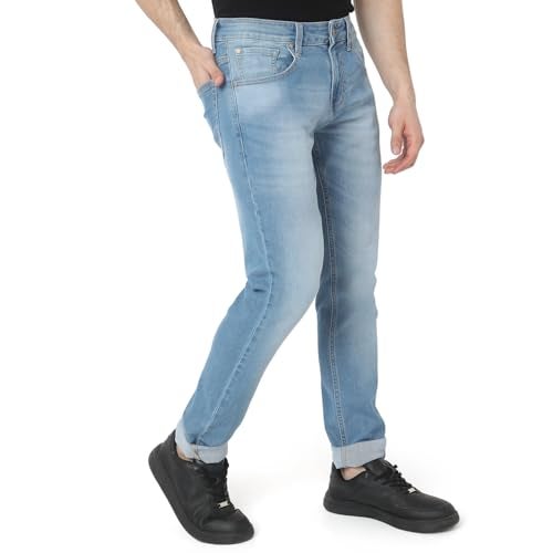 Spykar Men's Skinny Fit Low-Rise Casual Jeans Light Blue - Image 2
