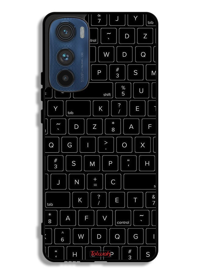 Tolwak Motorola Edge 30 Protective Case Cover Random Keyboard Keys Pattern - Image 1
