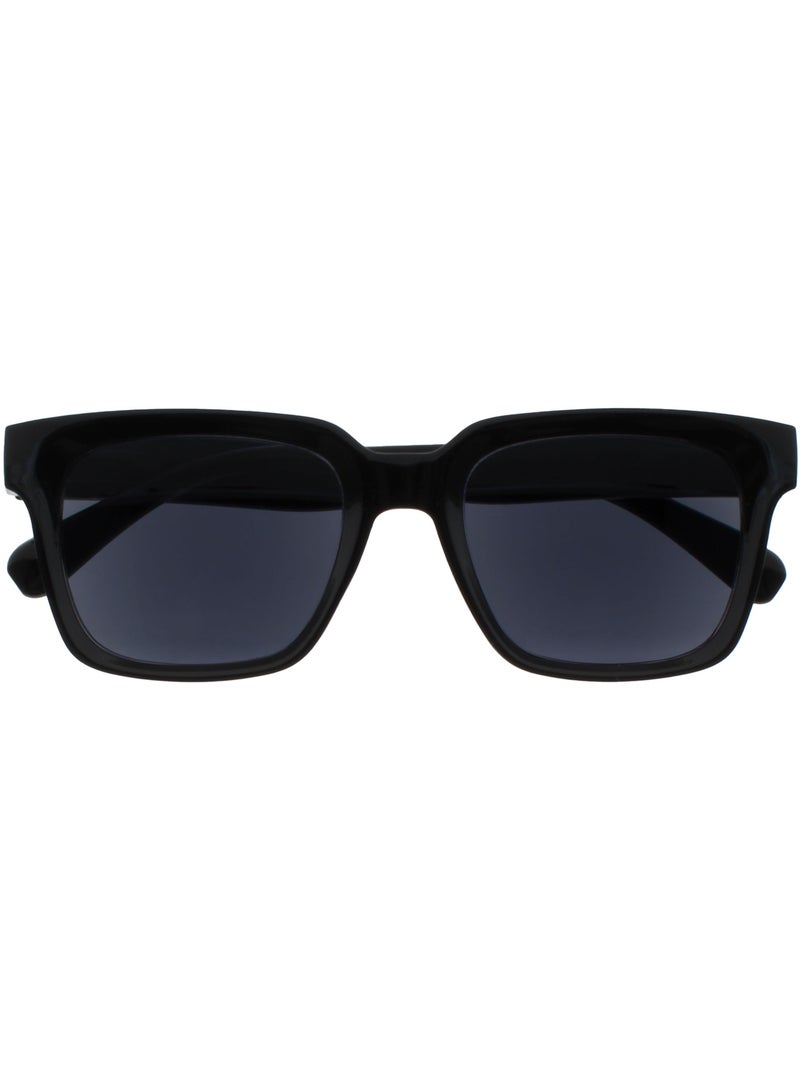 OPULIZE ERA Reading Sunglasses for Men & Women - Black Tinted Lens - Anti-reflective & Anti-Glare - Polarised UV400 protection - Oversized Rectangular Frame - Spring Hinges - Black +0.00 - Image 1