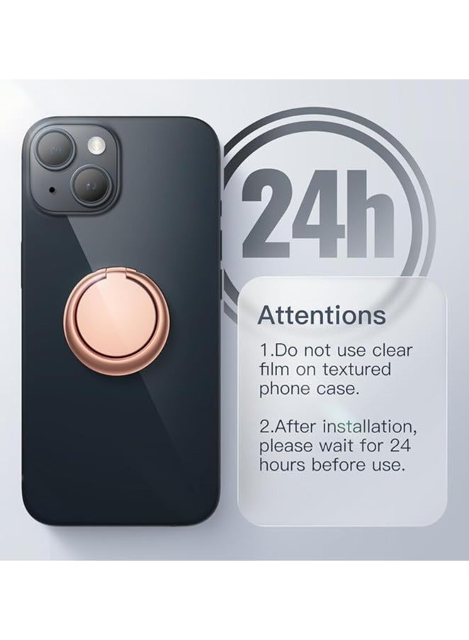 حامل حلقي للهاتف، حامل معدني قابل للتعديل يدور 360 درجة، حامل مغناطيسي للسيارة، متوافق مع هواتف iPhone وGalaxy وPixel والمزيد من الهواتف الذكية (ذهبي وردي) - Image 2