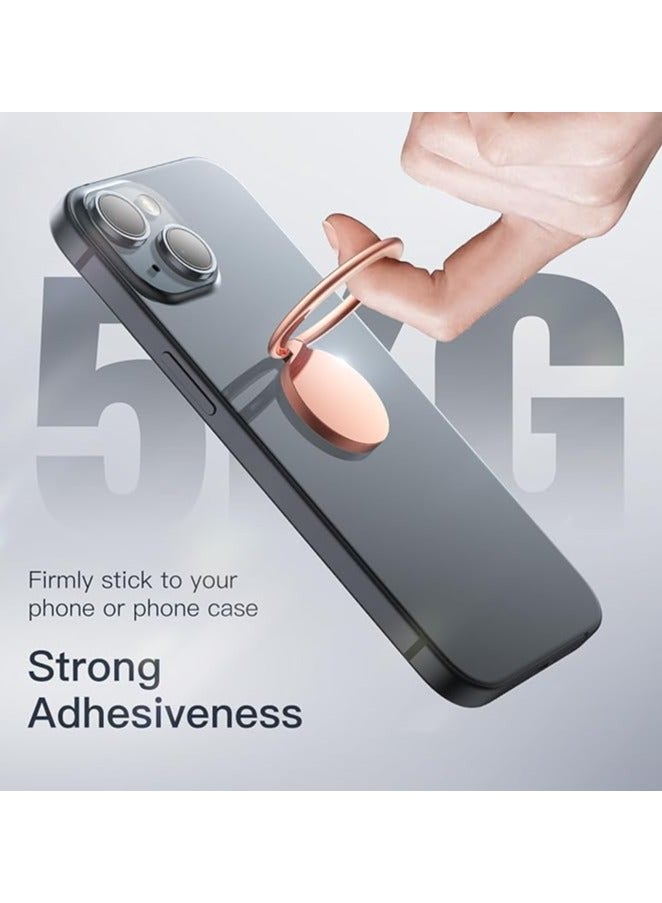 حامل حلقي للهاتف، حامل معدني قابل للتعديل يدور 360 درجة، حامل مغناطيسي للسيارة، متوافق مع هواتف iPhone وGalaxy وPixel والمزيد من الهواتف الذكية (ذهبي وردي) - Image 4